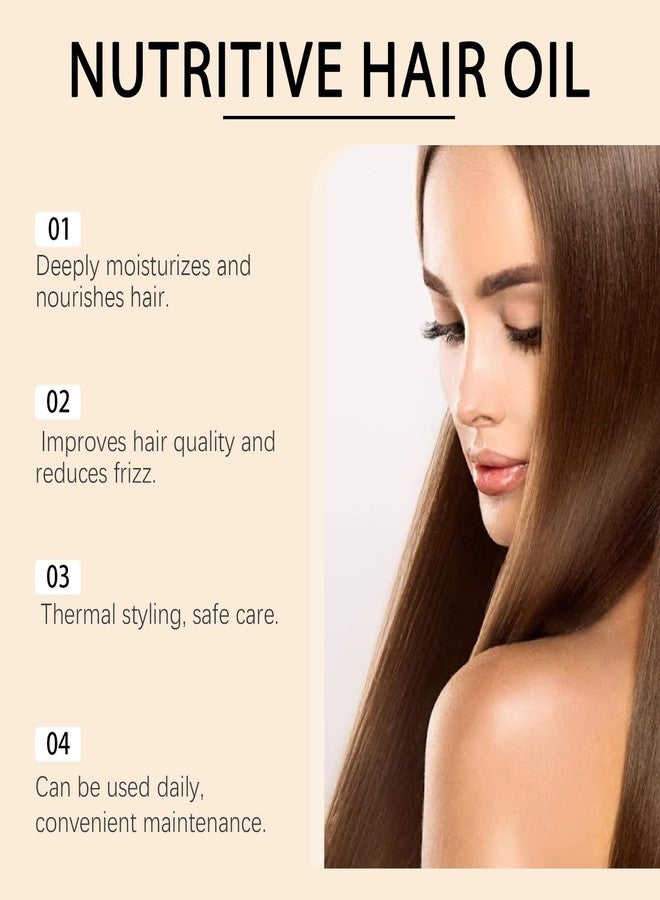 زيت تلميع الشعر NwxuNt، قطرات مضادة للتجعد - زيت معالجة الشعر لشعر ناعم ولامع، سيروم مرطب ومغذي للشعر الجاف والتالف والمتجعد، للاستخدام اليومي في المنزل والعناية بالشعر (1.69 أونصة سائلة، قطعة واحدة) - Image 2